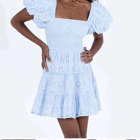 Princess Polly MALEK MINI DRESS BLUE - Picture 1 of 5